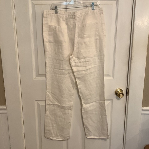 ALIBI PARIS Women 100% Linen Drawstring Pants - Picture 2 of 13